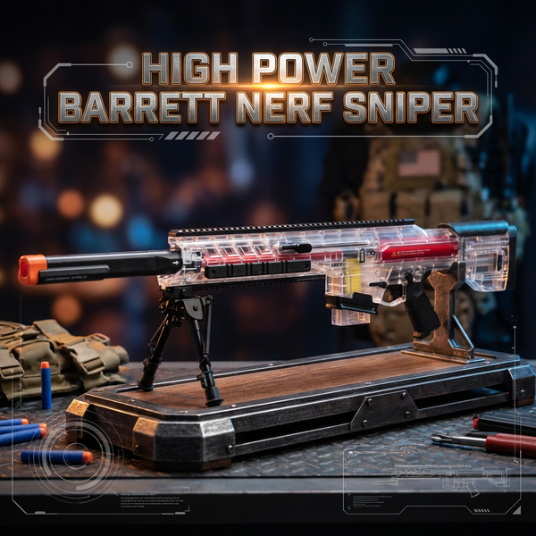 High Power Transparent Barrett Foam Dart Nerf Sniper