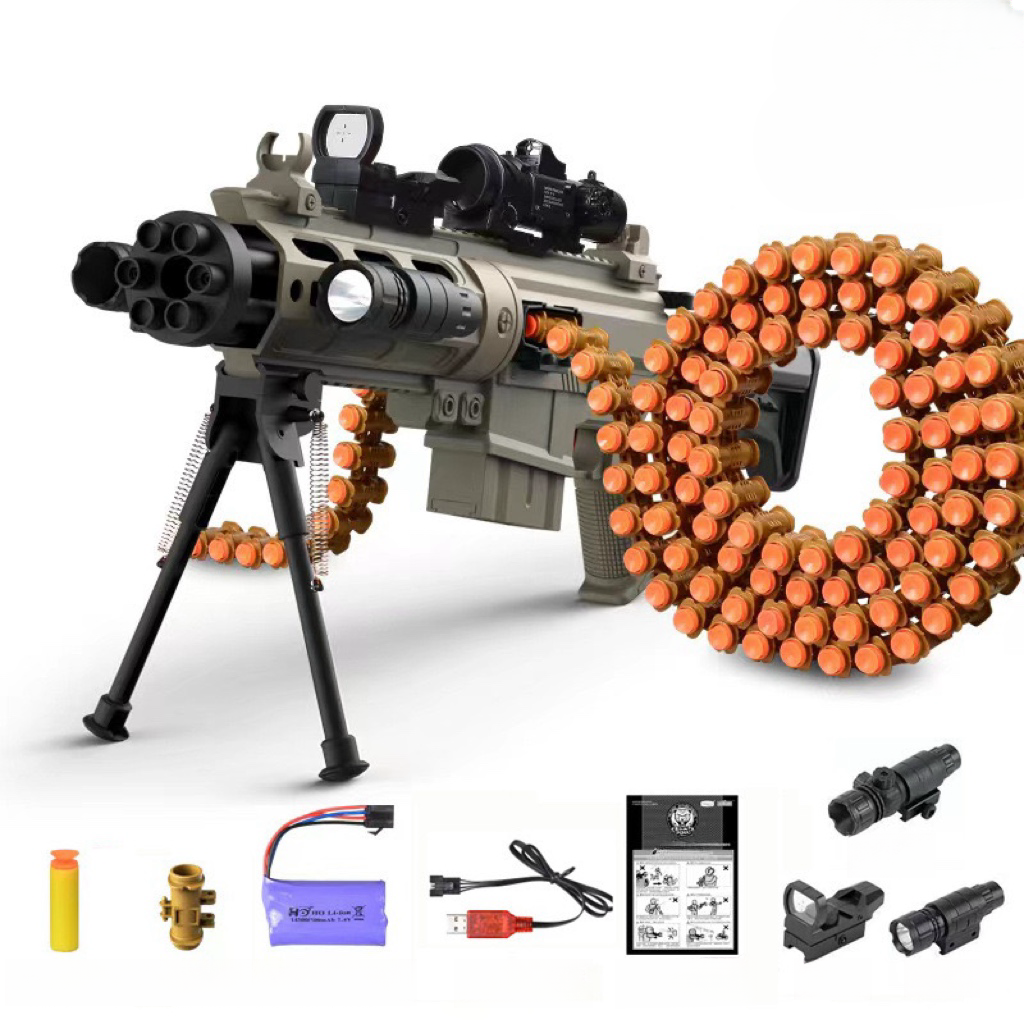 Nerf Revolver Rifle Belt-Fed Automatic Gatling Nerf Gun With Tripod – rng
