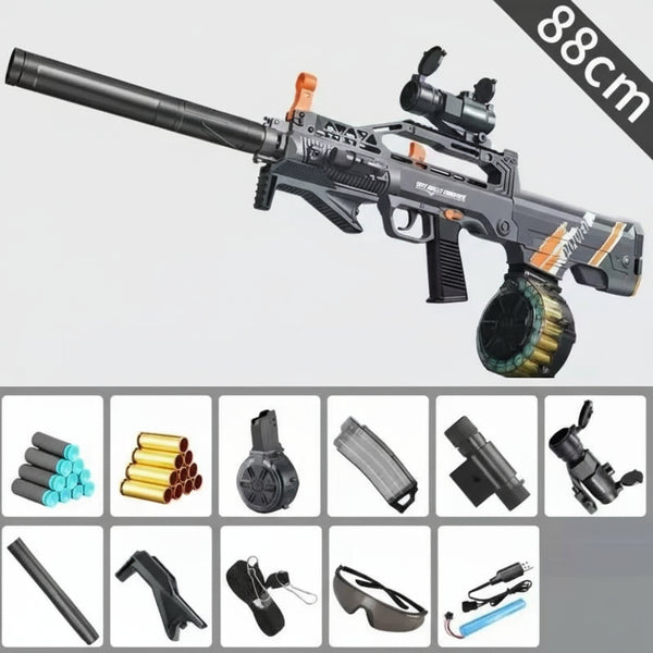 Gray AK-74U Dual Magazine Gun Nerf Rifle