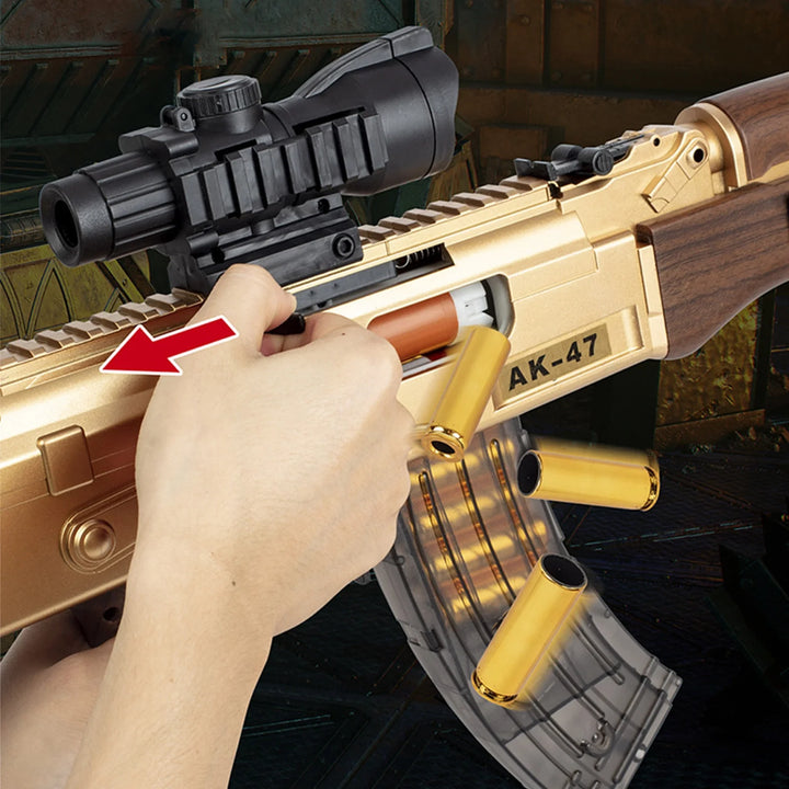 Three Firing Modes Shell Ejecting AK47 Nerf Rifle – rng