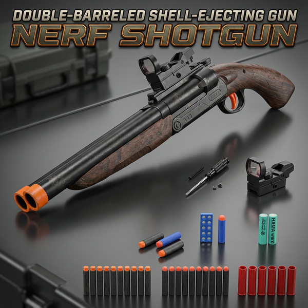 Double-Barreled Shell-Ejecting Gun Nerf Shotgun