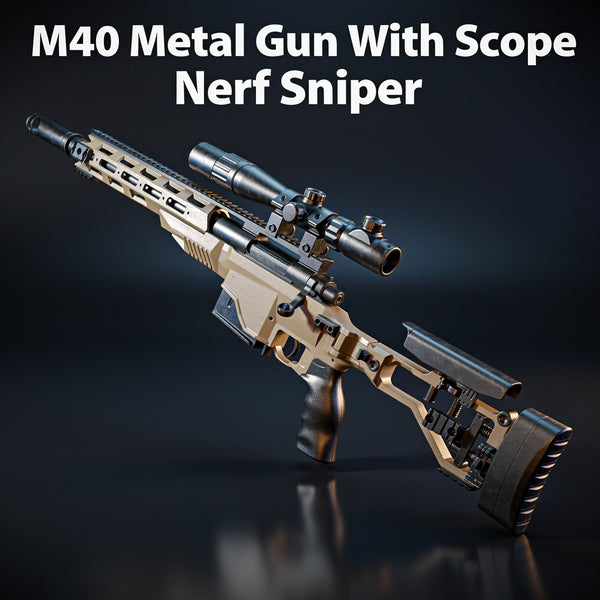 M40 Metal Gun With Scope Nerf Sniper