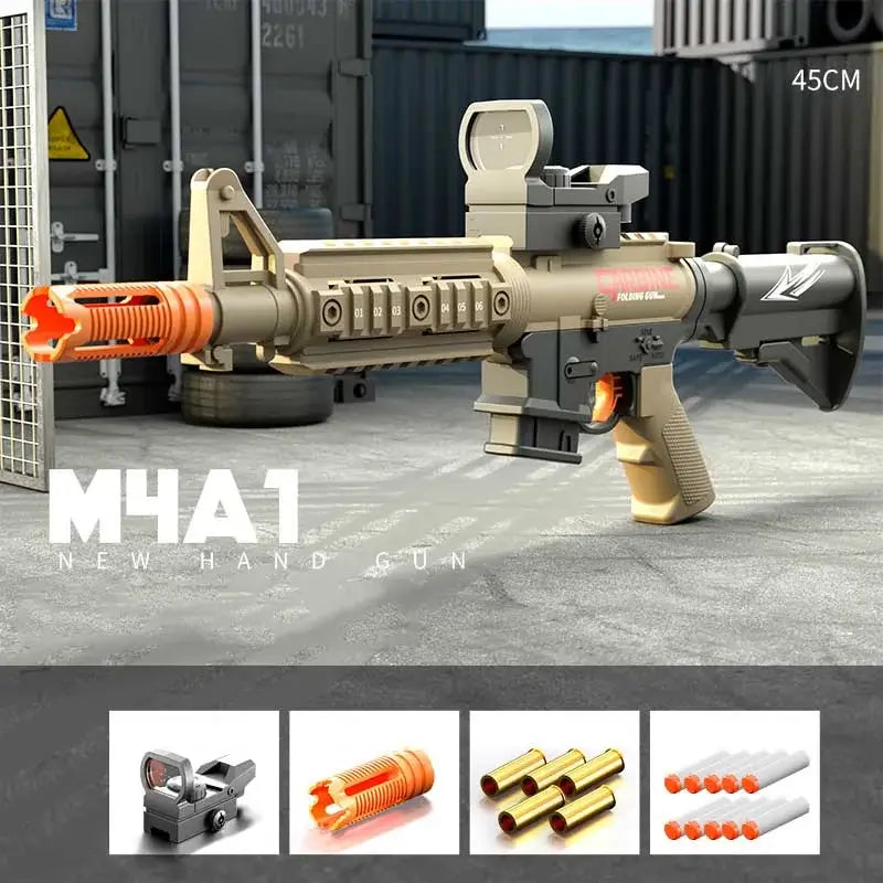 M4A1 Folding Shell Ejecting Gun Nerf Rifle – rng