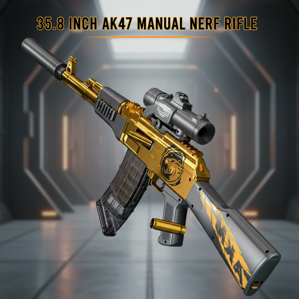 35.8Inch Plastic AK47 Manual Nerf Rifle