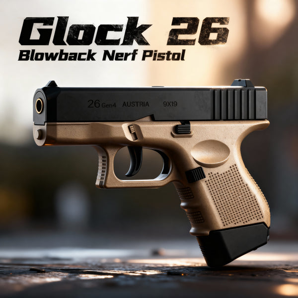 Glock 26 Semi Auto Blowback Plastic Nerf Pistol