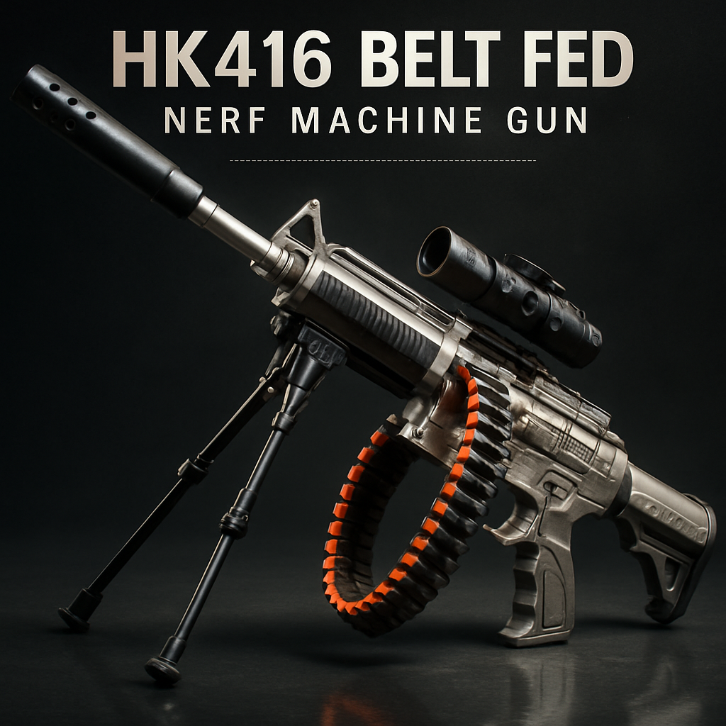 Belt Fed | Automatic | With Stand | HK416 Nerf Machine Gun - Nerf ...