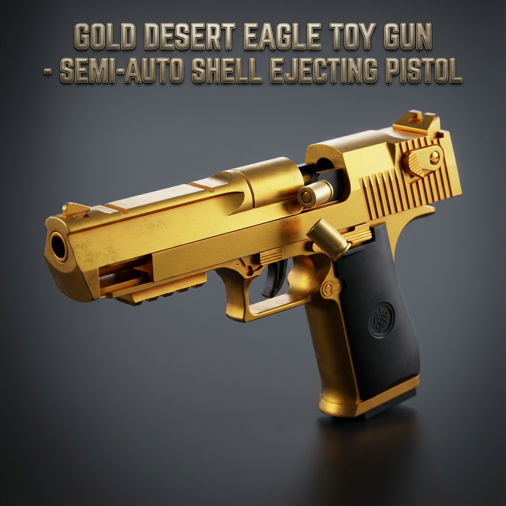 Gold Desert Eagle Toy Gun - Semi-Auto Shell Ejecting Pistol – rng