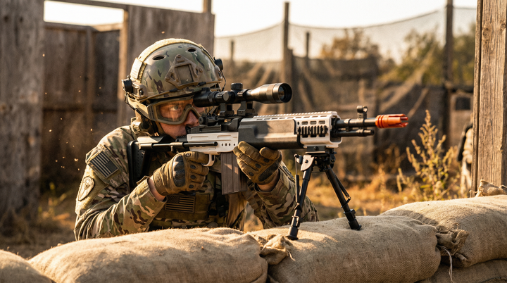 High capacity gel ball magazine with mag primer function.