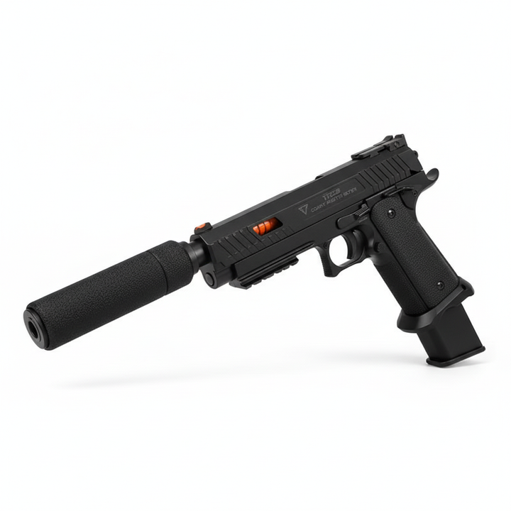 Black TTI 2011 Gel Blaster Pistol - Tactical Combat Master Flash Suppressor