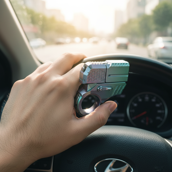  Matte  tactical finger ring blaster made of zinc alloy.